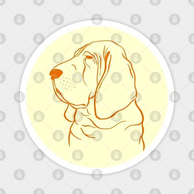 Bloodhound (Pale Yellow and Orange) Magnet by illucalliart